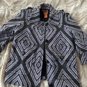 Tory Burch Black and Purple Zigzag Jacket